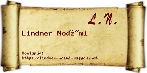 Lindner Noémi névjegykártya